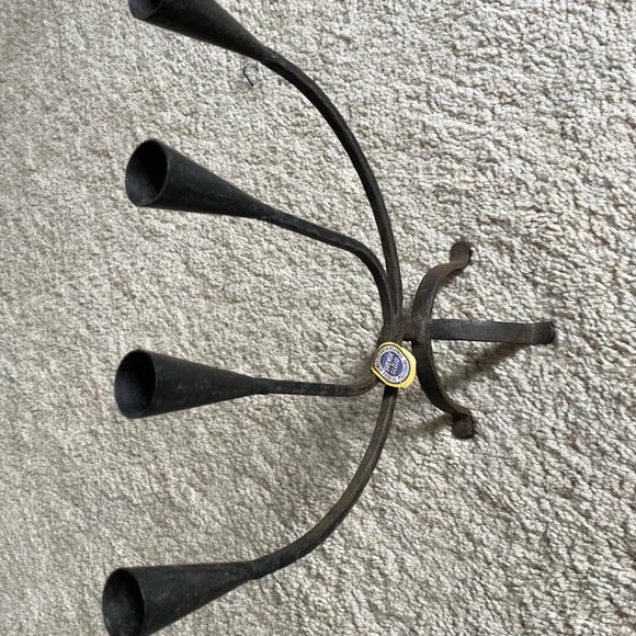 Vintage MCM cast iron candelabra - Picture 6 of 6